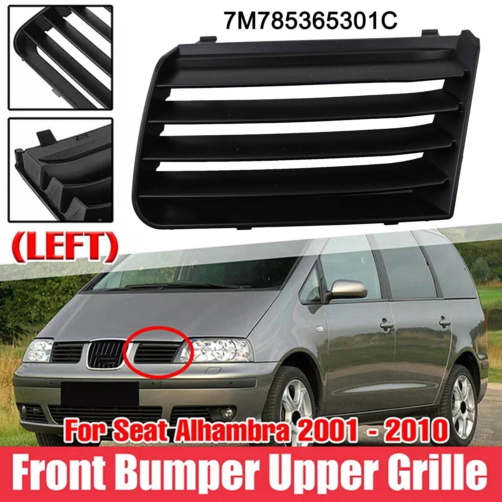 Grille Cover for Seat Alhambra (2001–2010) Left Front Side