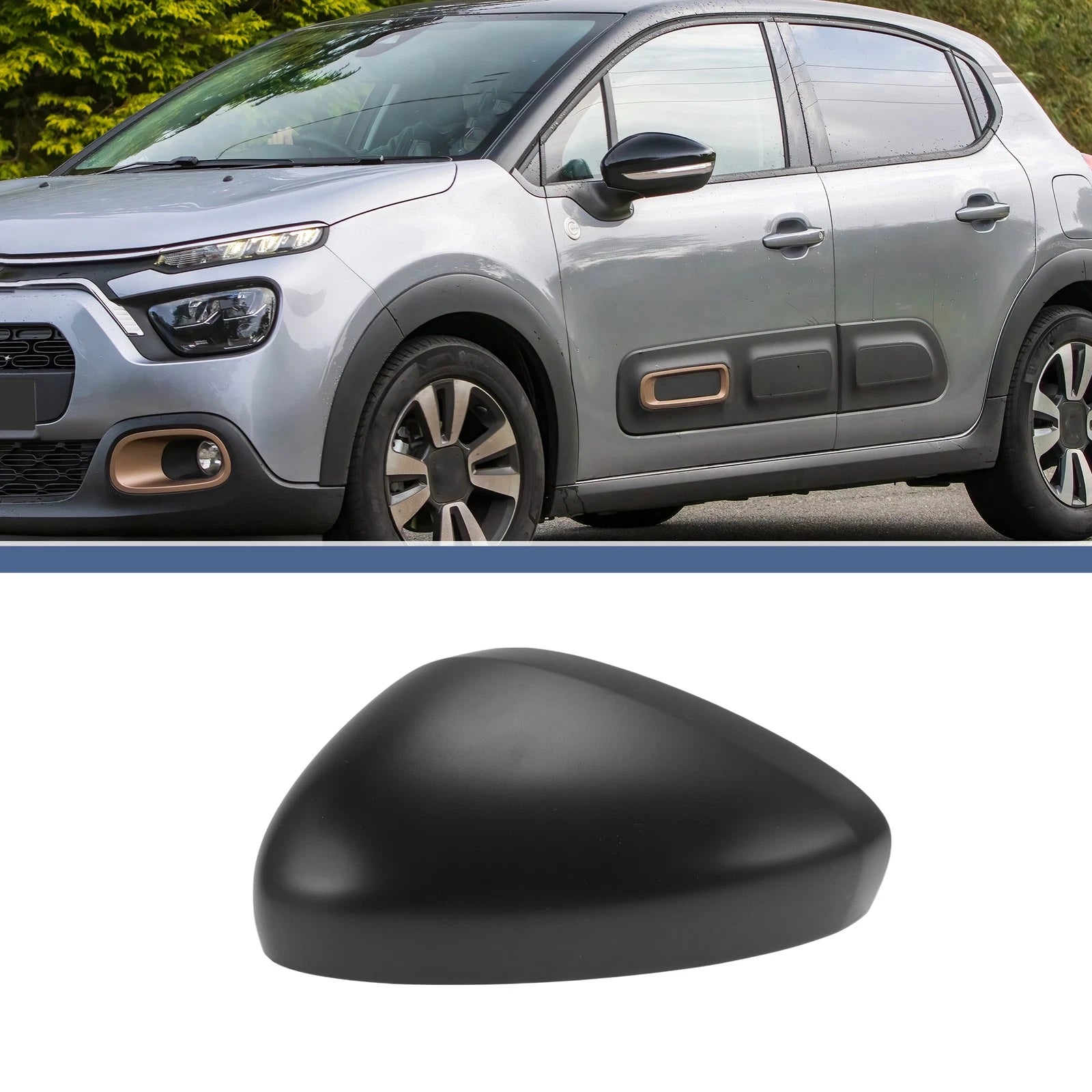 Left Passenger Side Mirror Cover Cap for Citroen C3 II (2010–2016)