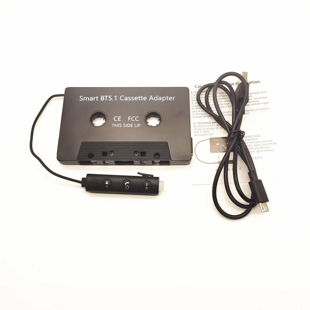 Bluetooth 5.1 Cassette Converter for Car Stereo Audio