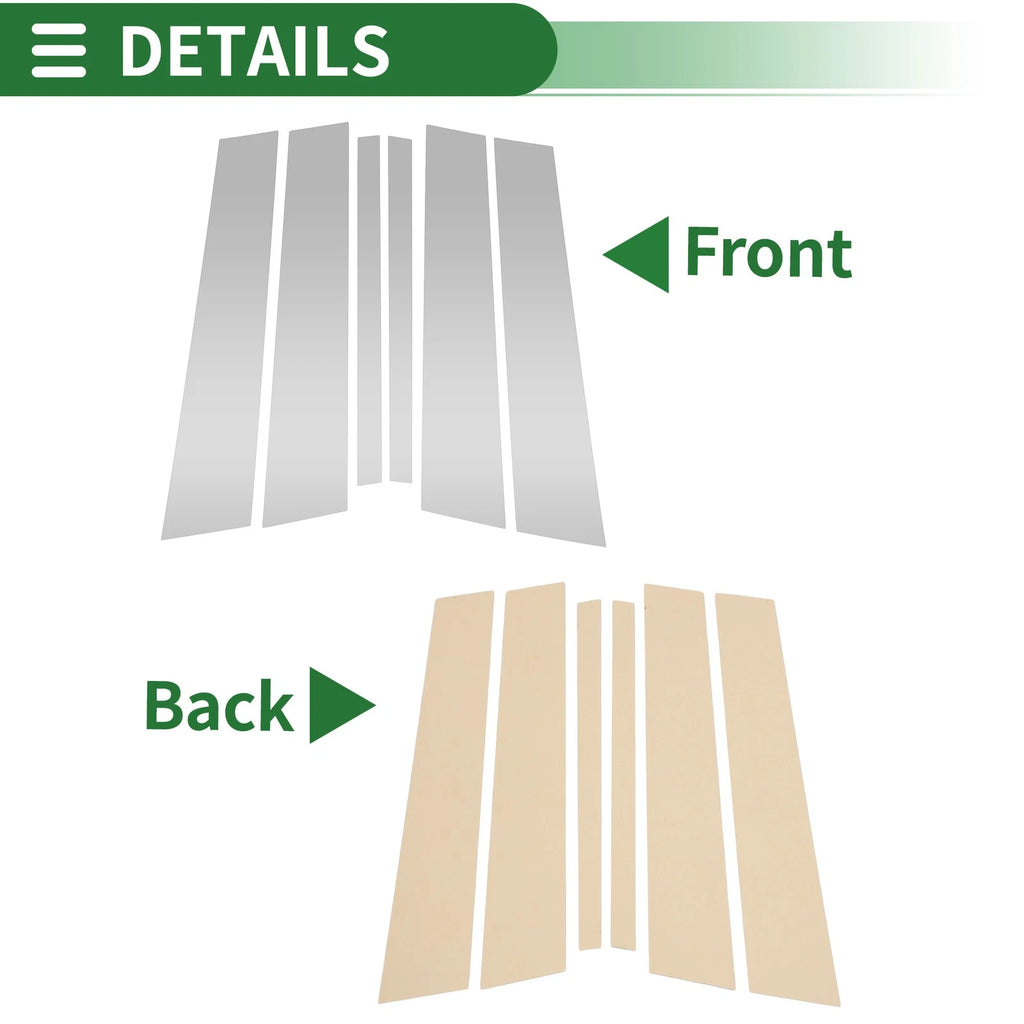 6 Pcs Door Pillar Window Trim Replacement for BMW X1 (2009–2015)
