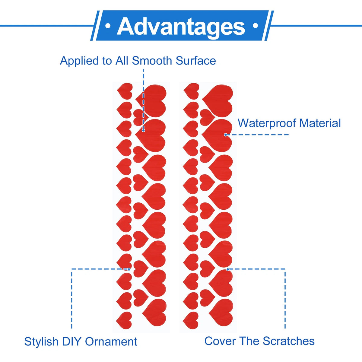 Heart Pattern Car Bumper Sticker Decal for All Makes and Models (1997–2023)