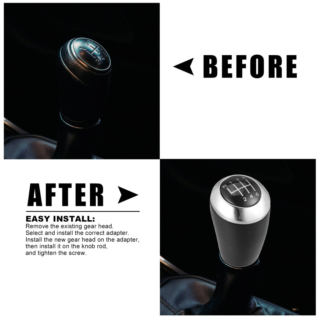 Faux Leather Gear Shift Knob 6 Speed for Mazda 6 (2007–2012) Black