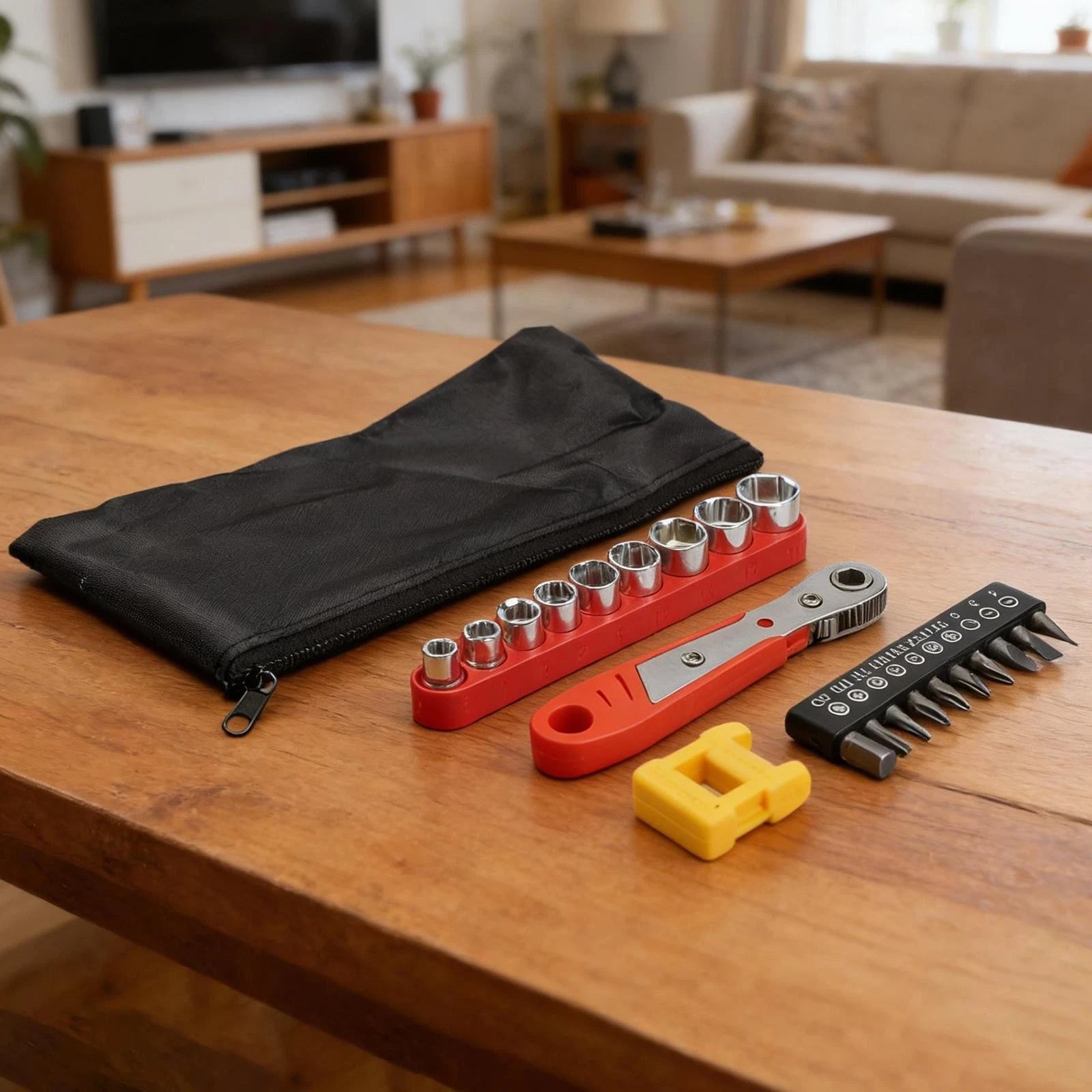 21-Piece Ratchet Screwdriver Set with Magnetizer and Socket Repair Kit
