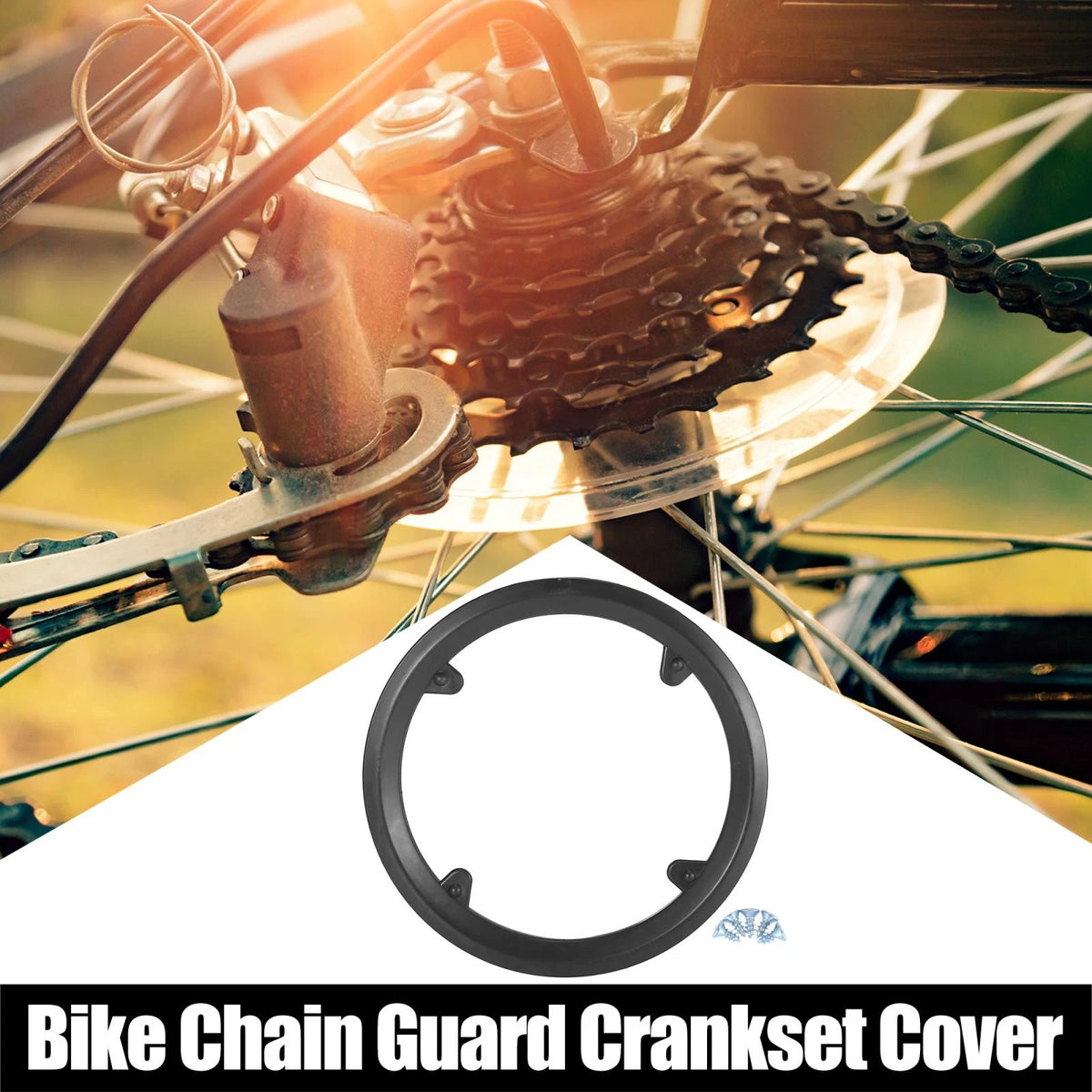 Bicycle Crankset Chain Wheel Cover 42T 4 Hole for Black Hollow Mount