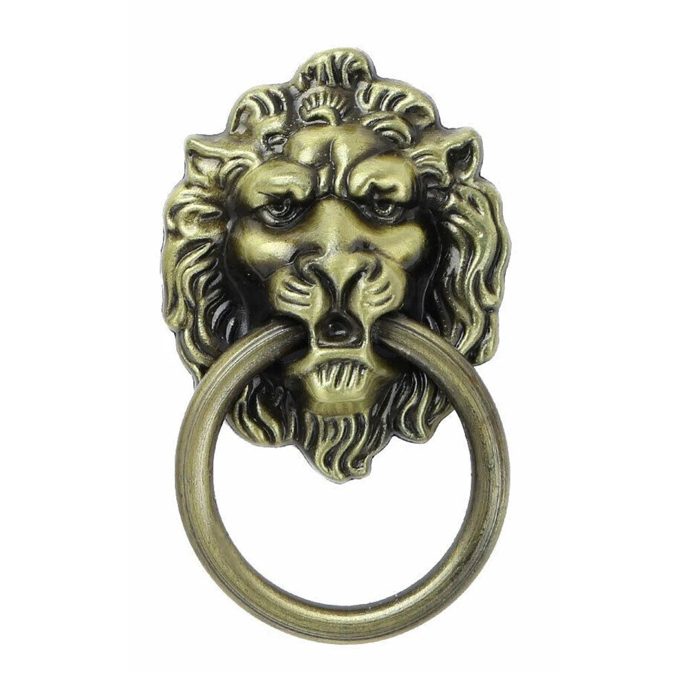 10X Vintage Lion Head Pull Handle Ring Cabinet Drawer Knob