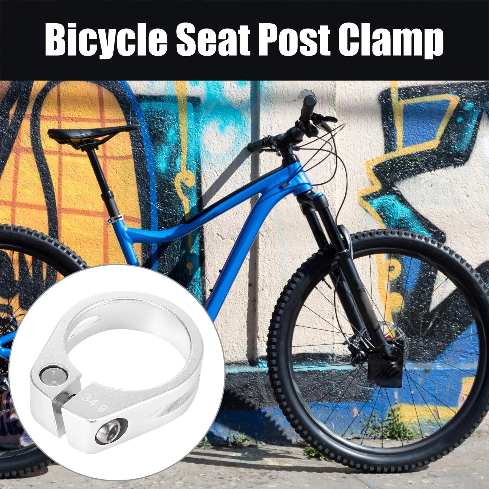 Seat Post Clamp Adapter 34.9mm Aluminium Alloy Replacement for Bicycle