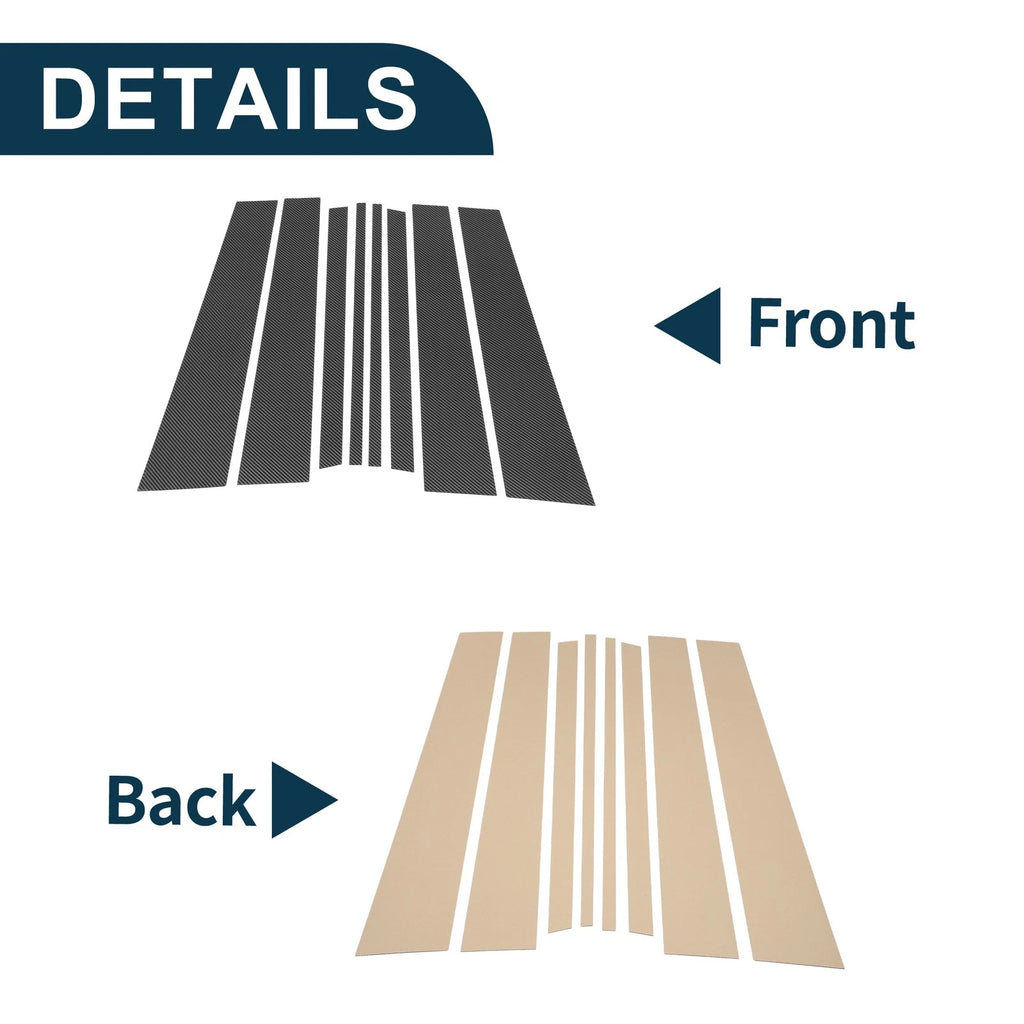 8 Pcs Door Pillar Window Trim Replacement for Honda Ridgeline (2017–2023)