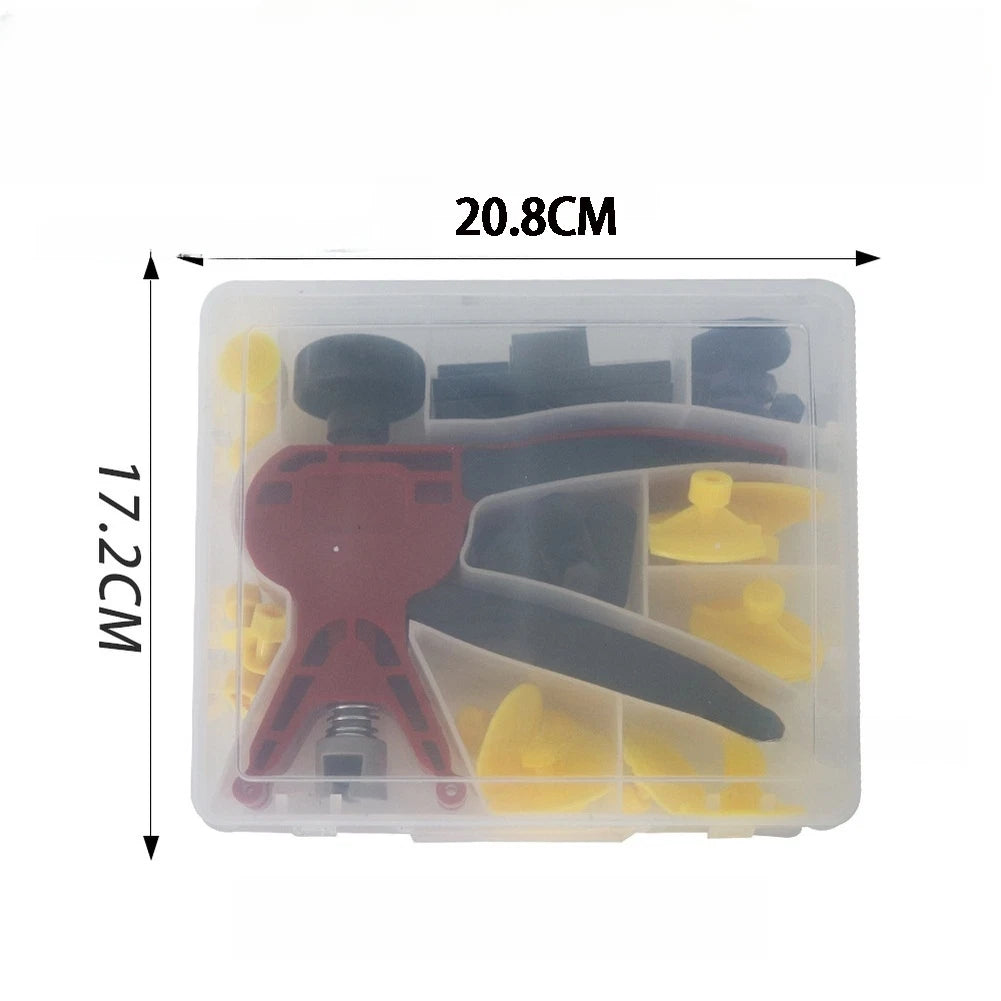 Car Body Dent Puller Kit Red Adjustable Height Pulling Tool 20.8x17.2cm