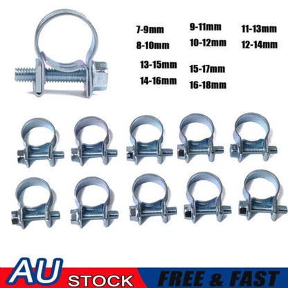 10 Pcs 1/4" Fuel Injection Hose Clamps for Universal Applications