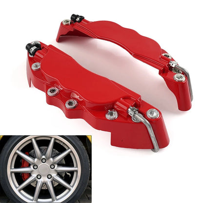 2X Universal Small Metal Disc Brake Caliper Covers Set Red