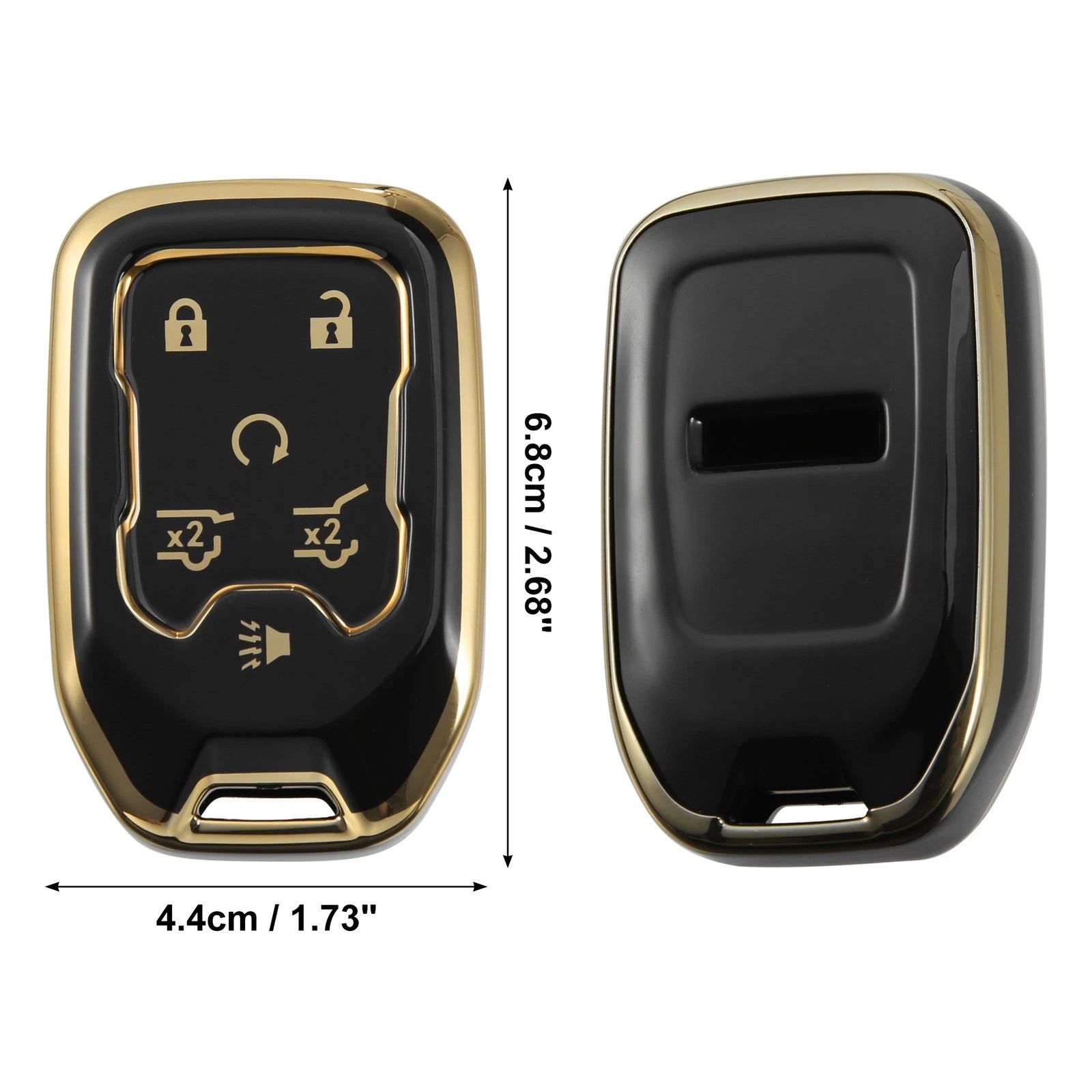 Smart Key Fob Cover Case for GMC Terrain (2017–2021) 6 Button Black