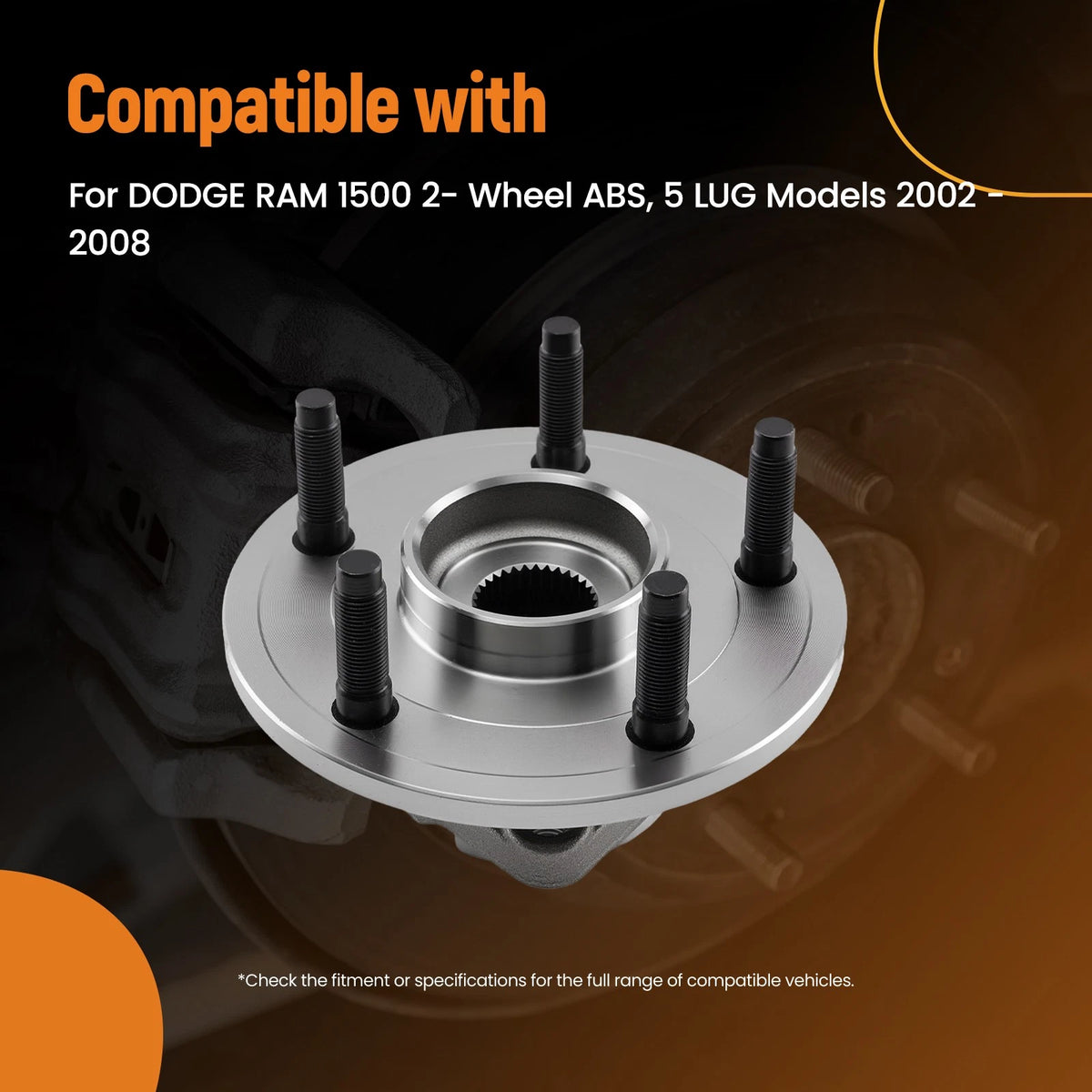Front Wheel Hub & Bearing Assembly for Dodge Ram 1500 (2002–2008) BR930284