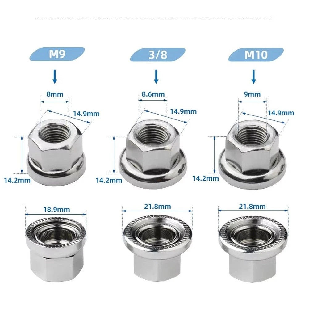Set of 4 Bicycle Hub Hook Nuts for M8 M10 Axle