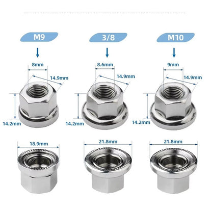 Set of 4 Bicycle Hub Hook Nuts for M8 M10 Axle