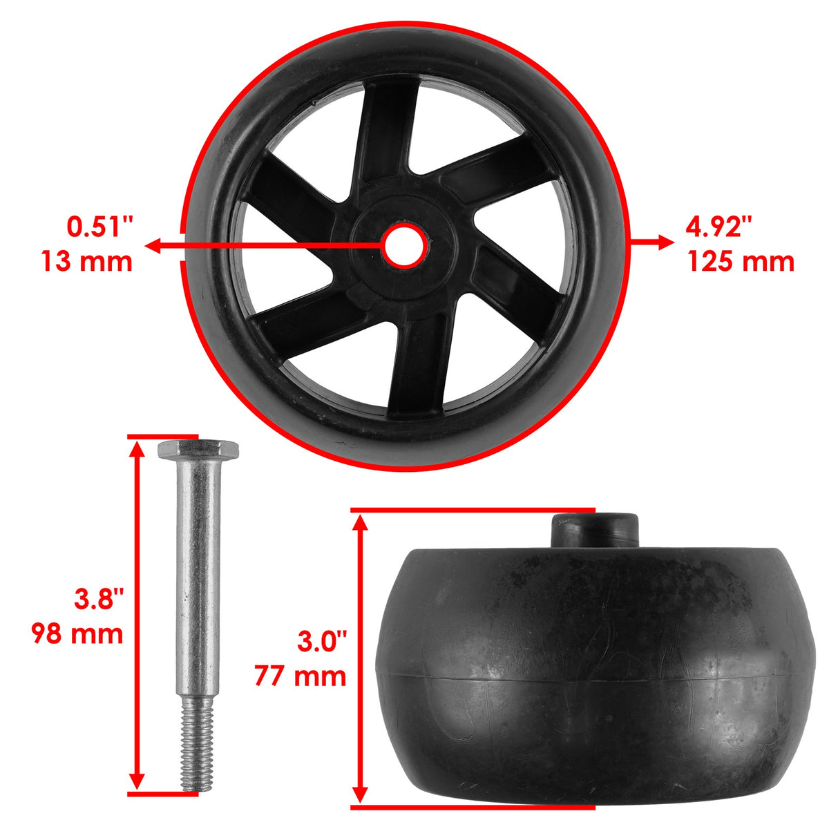 Deck Wheels Replacement for Husqvarna and Poulan (2000–2010)