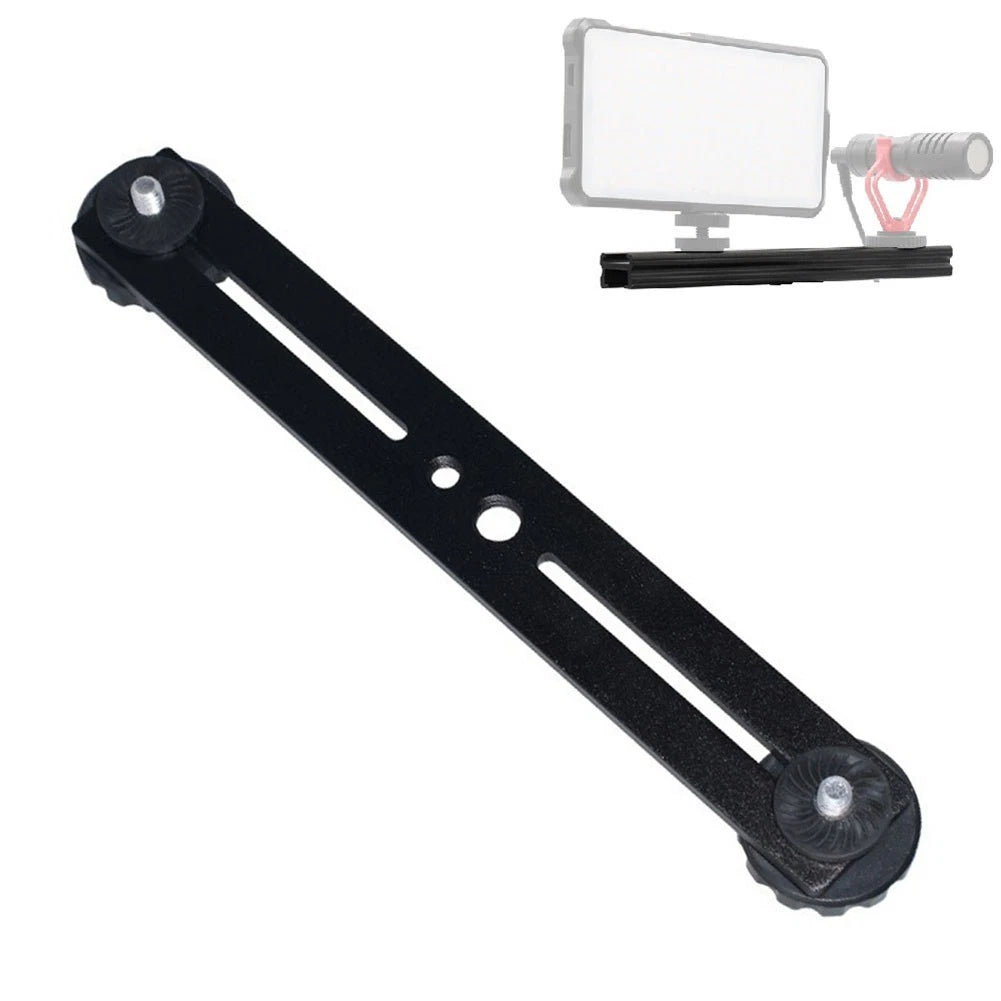Dual Camera Tripod Bracket with Rubber Grip for Secure Flash Attachment
