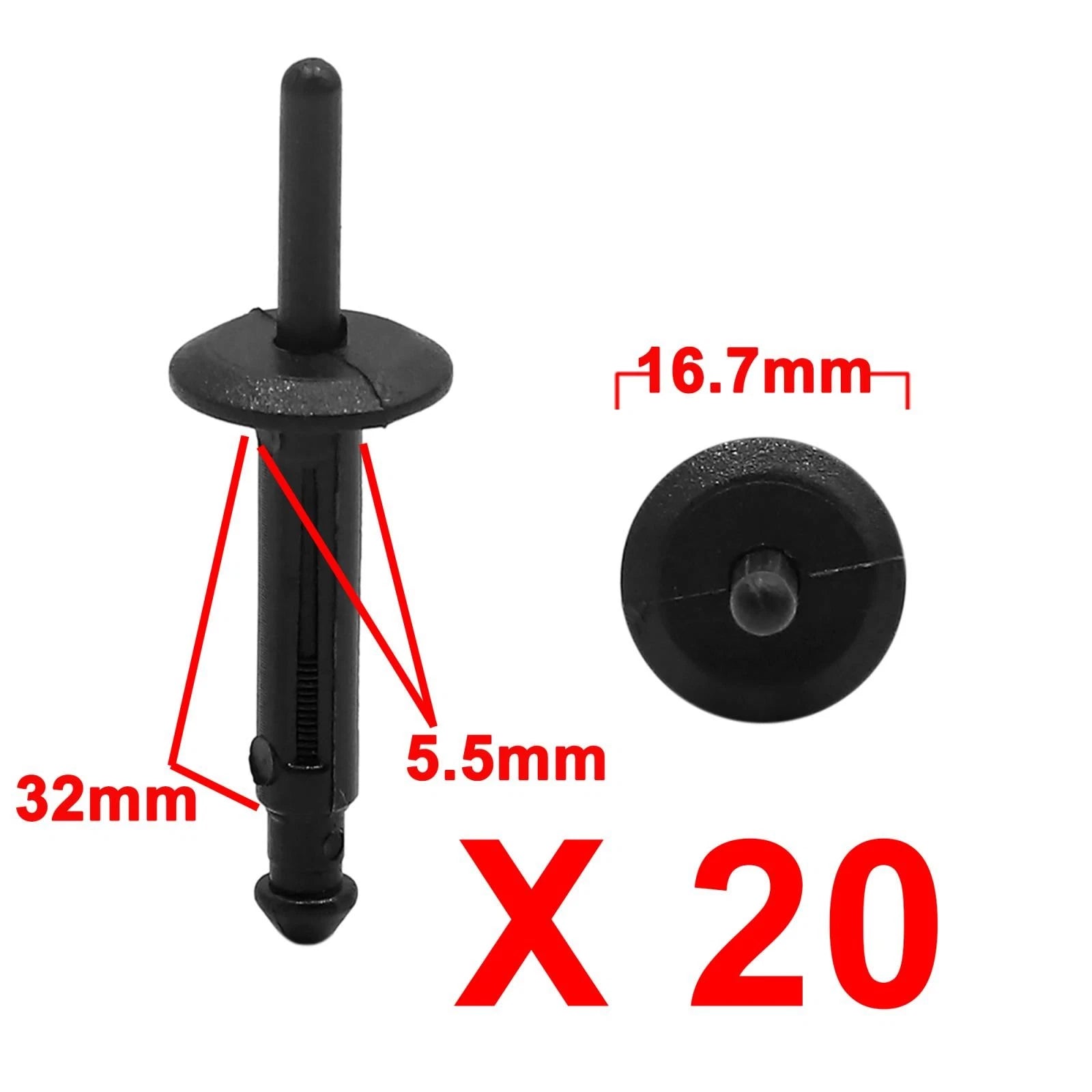 20pcs Car Panel Rivet Fasteners 5.5mm Bumper Clips for BMW (1990–2025)