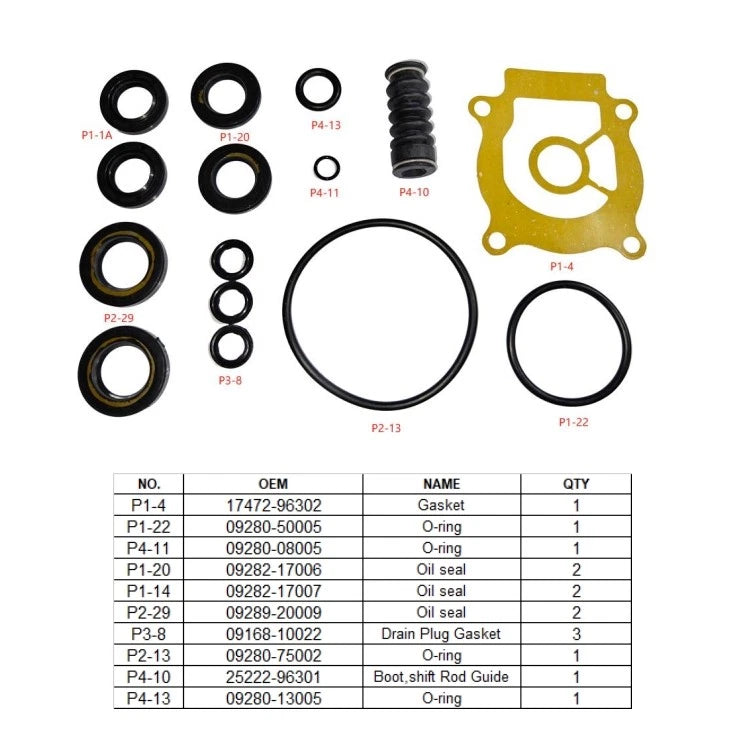 Lower Unit Seal Kit for Suzuki Marine (Replaces 25700-95D00)