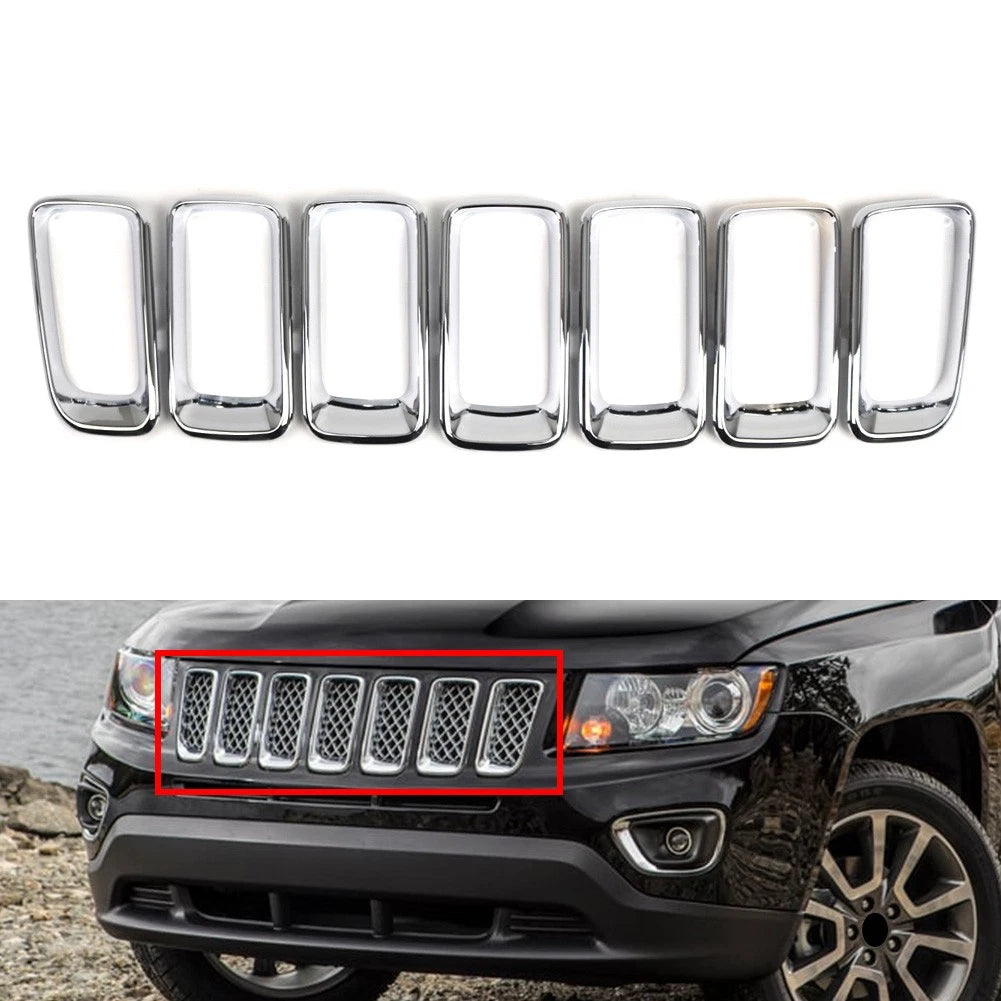 Chrome Front Grille Insert Cover Molding for Jeep Compass (2011–2017)