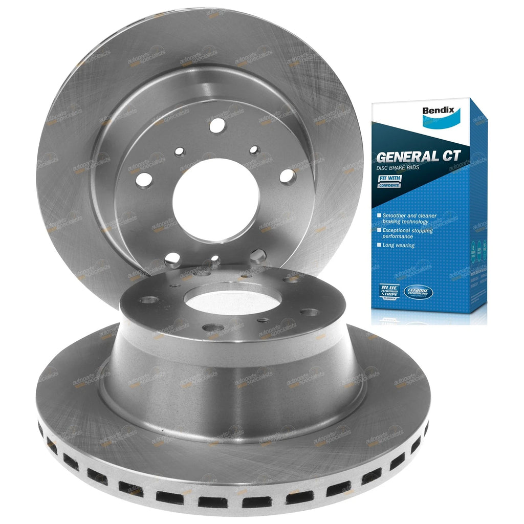 Front Brake Rotors & Bendix GCT Pads for Commodore Calais (1993–2000)