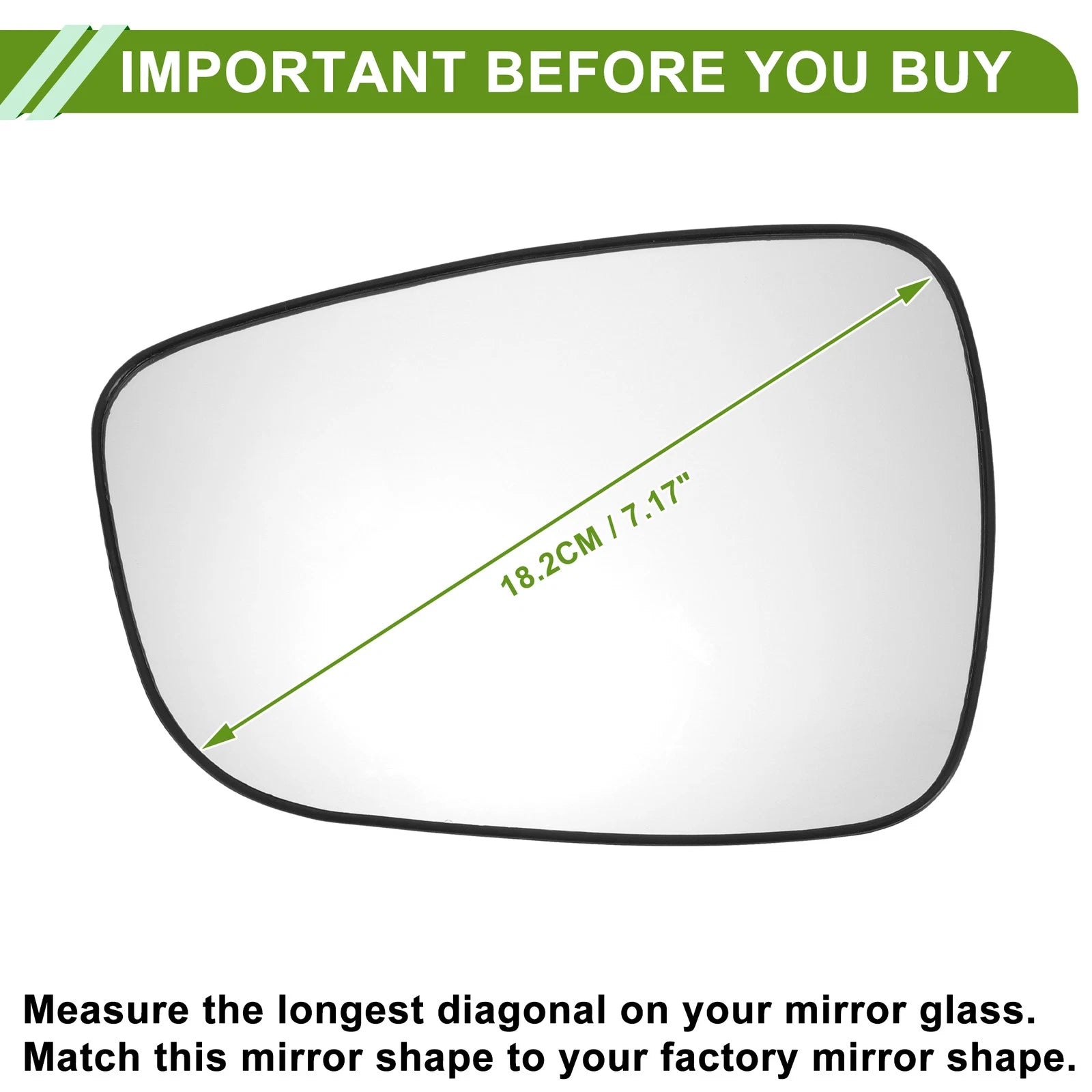 Left Side Mirror Glass Non Heated Replacement for Hyundai i30 GD (2012–2017)