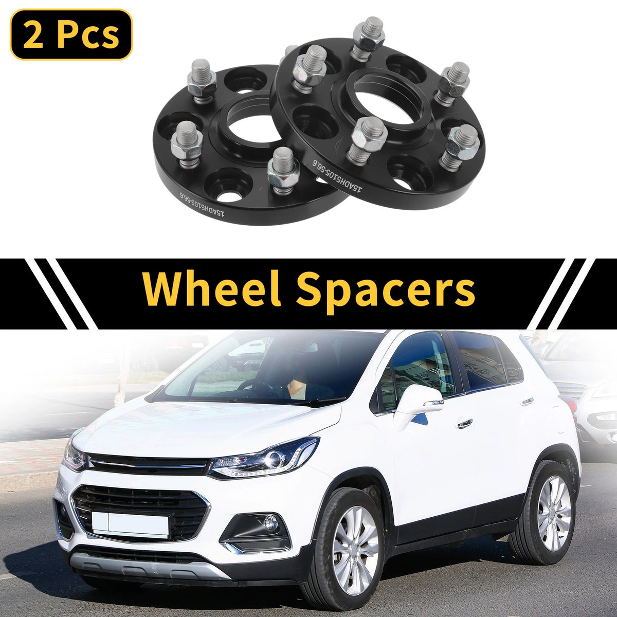 Wheel Spacers Pair 5x105 56.6mm M12x1.5 Replacement for Chevrolet Trax (2013–2020)