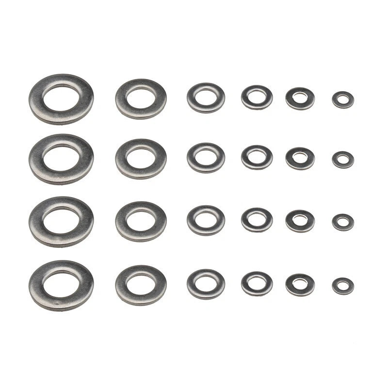 105 Pcs Stainless Steel Flat & Spring Washer Set M3/M4/M5/M6/M8/M10