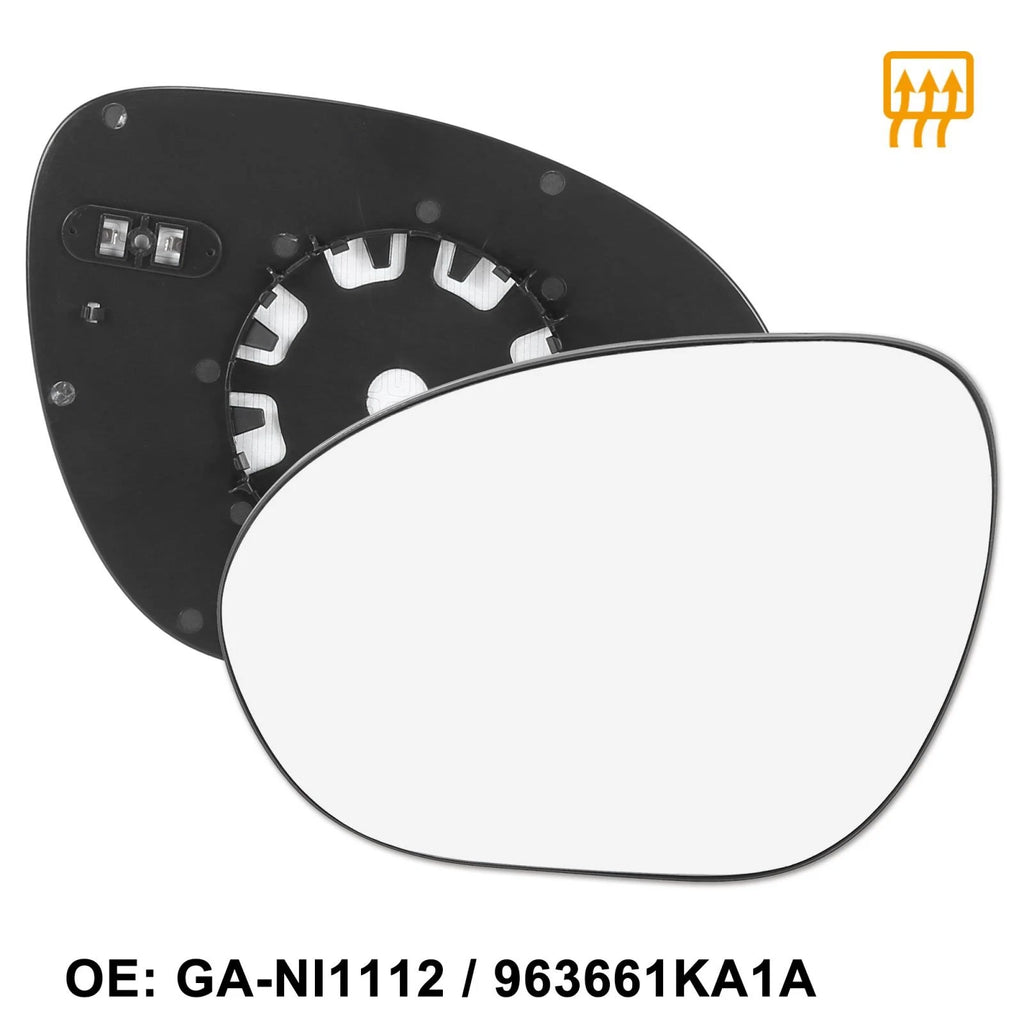 Heated Mirror Glass w/ Backing Left Side LH for Nissan Cube Juke (2009–2014)