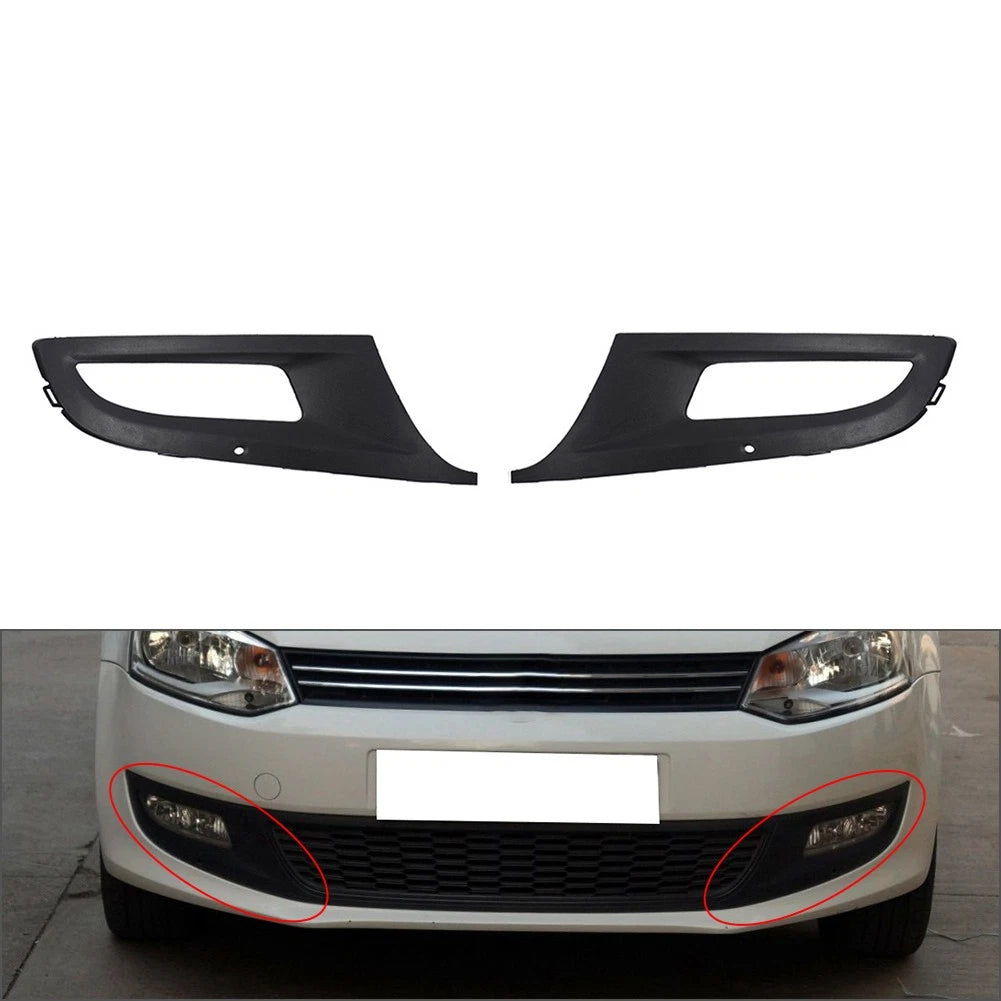 2X Front Lower Bumper Fog Light Grille Cover for VW Polo (2010–2013)