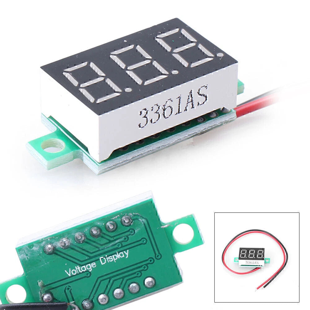 Voltage Meter DC 32V 23mA Dual Voltmeter with Red LED Display