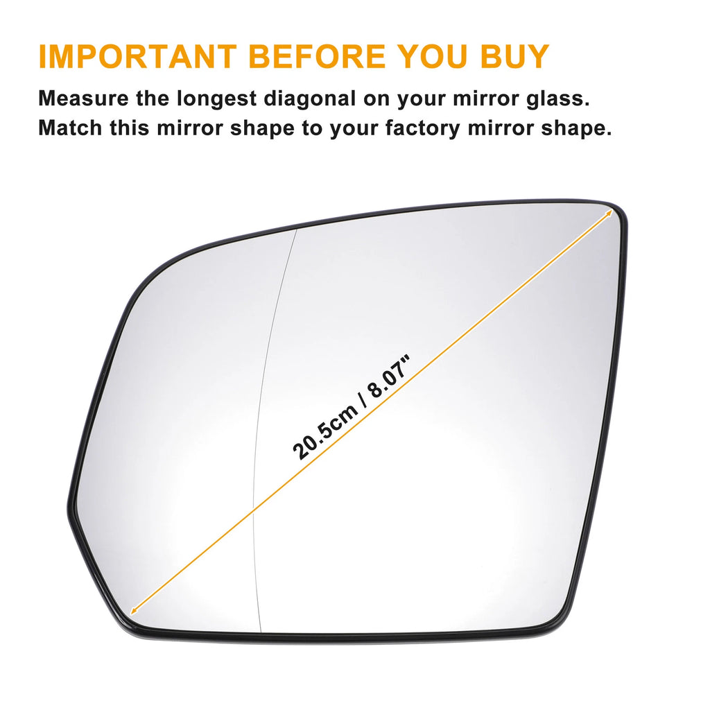 Left Side Heated White Mirror Glass for Mercedes GL-Class GLK-Class (2006–2015)