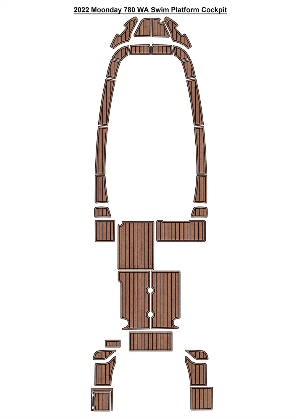 EVA Pads for Moonday 780 WA Cockpit Boat (2022) Teak Deck Faux Flooring Mat