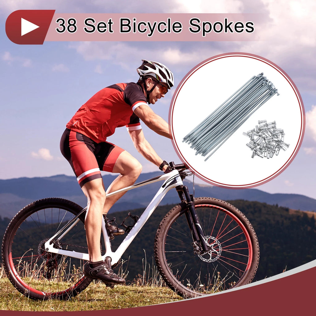 Bike Wheel Spokes Carbon Steel Galvanized 159mm Replacement for Bicycle