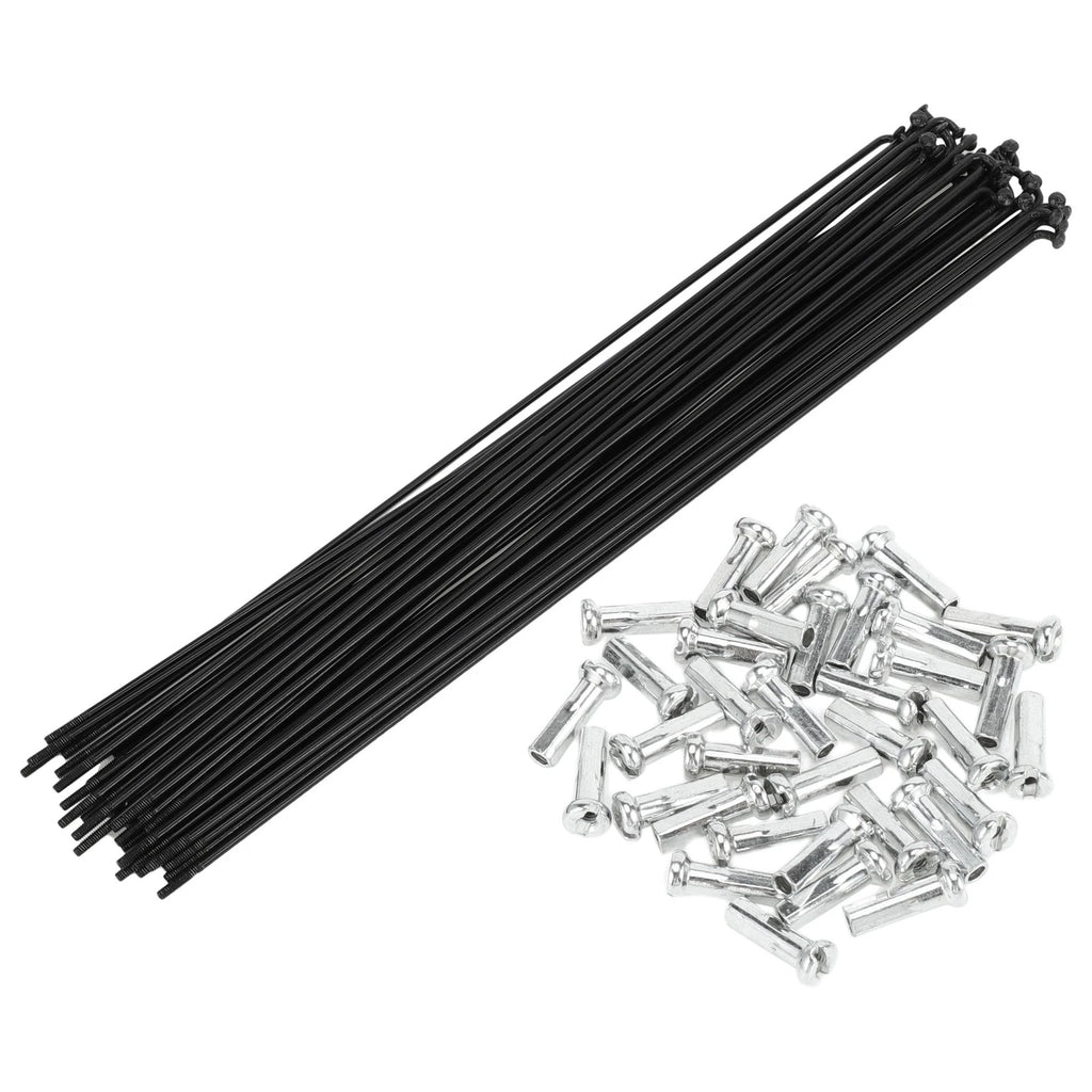 Bicycle Spokes Nipple Set 14G 247mm Carbon Steel Black Universal (Universal)