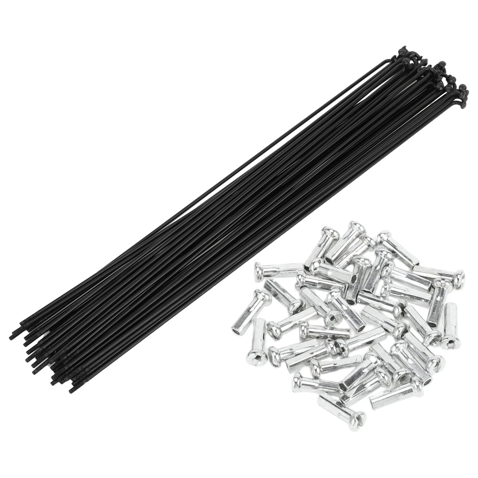 Bicycle Spokes Nipple Set 14G 247mm Carbon Steel Black Universal (Universal)