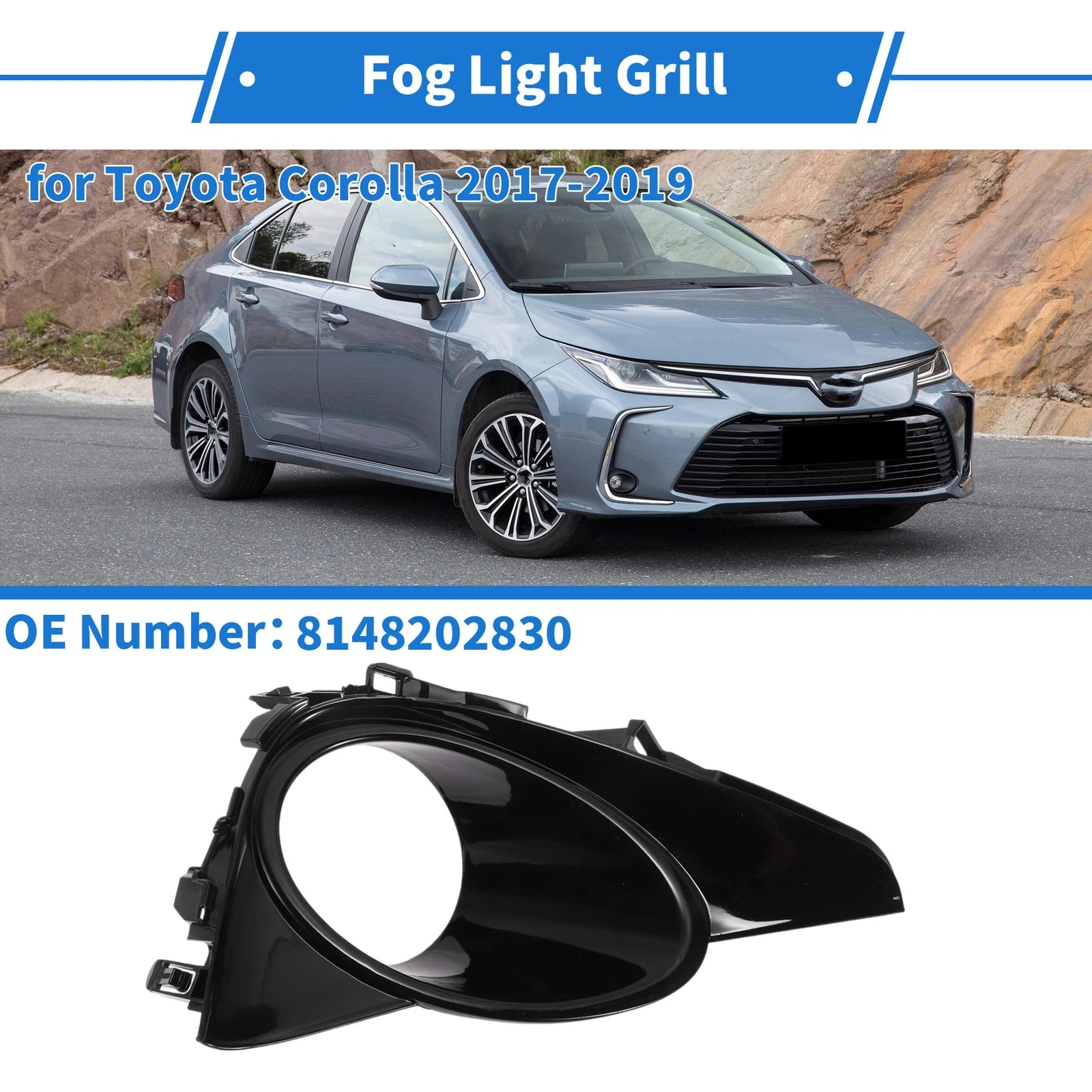 Front Left Fog Light Bezel Replacement for Toyota Corolla (2017–2019)