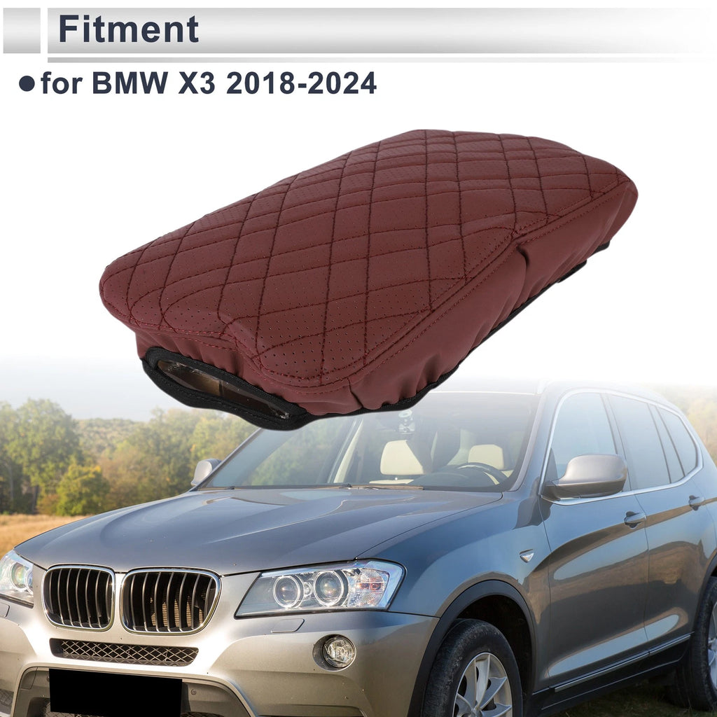 Car Center Console Cover for BMW X3 2018–2024 Wine Red 1 Pc