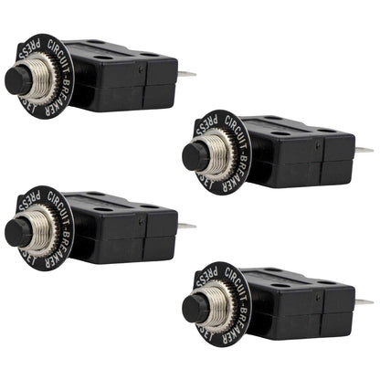 Set of 4 Push-Button Reset Circuit Breakers 10 Amp 125-250V AC 50V DC - FO1431-M4