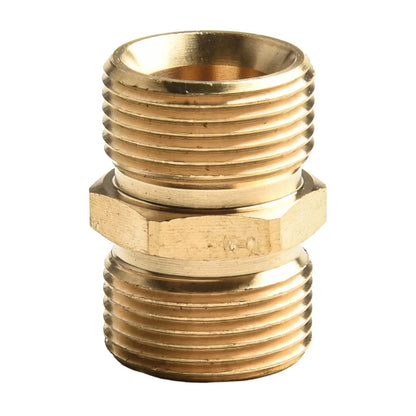 2X Solid Brass M22 Male to Male Pressure Washer Hose Extension Adapter