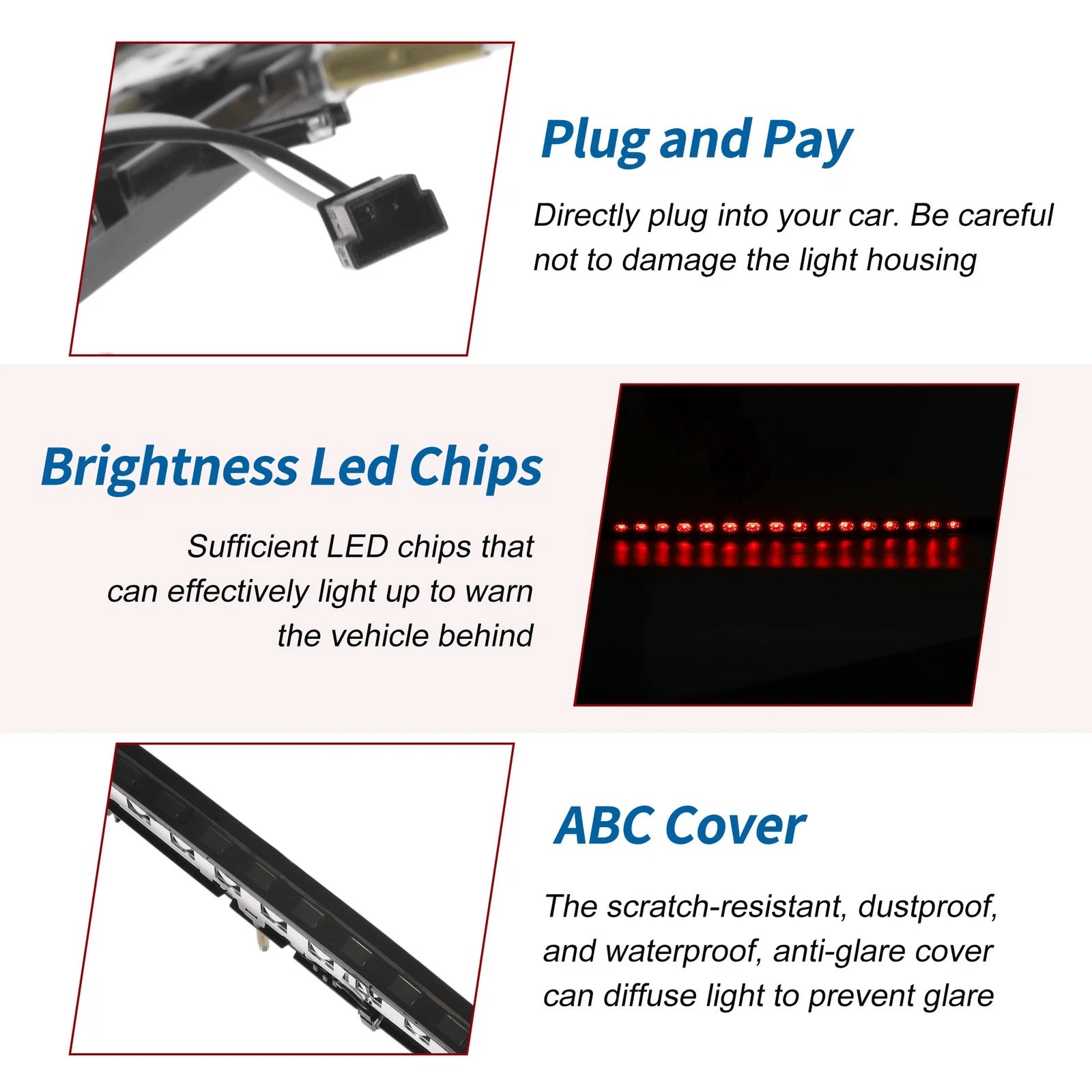 Black LED Third Brake Light for BMW 6-Series E63 E64 (2004–2007) No. 63256911909