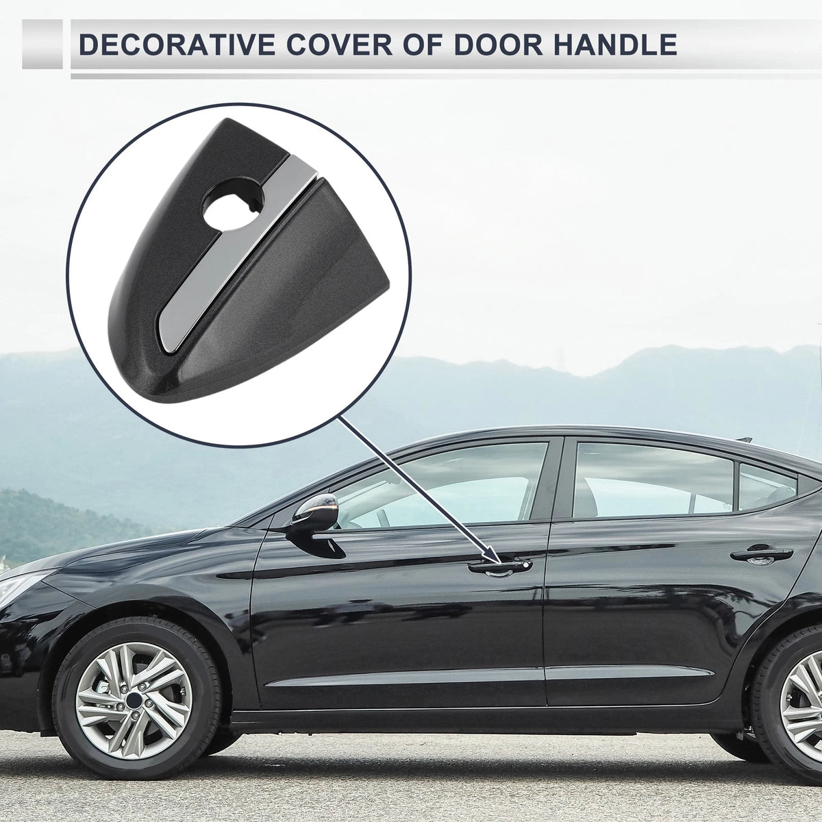 Front Left Door Handle Lock Cylinder Cover Replacement for Toyota Corolla (2014–2018) Gray