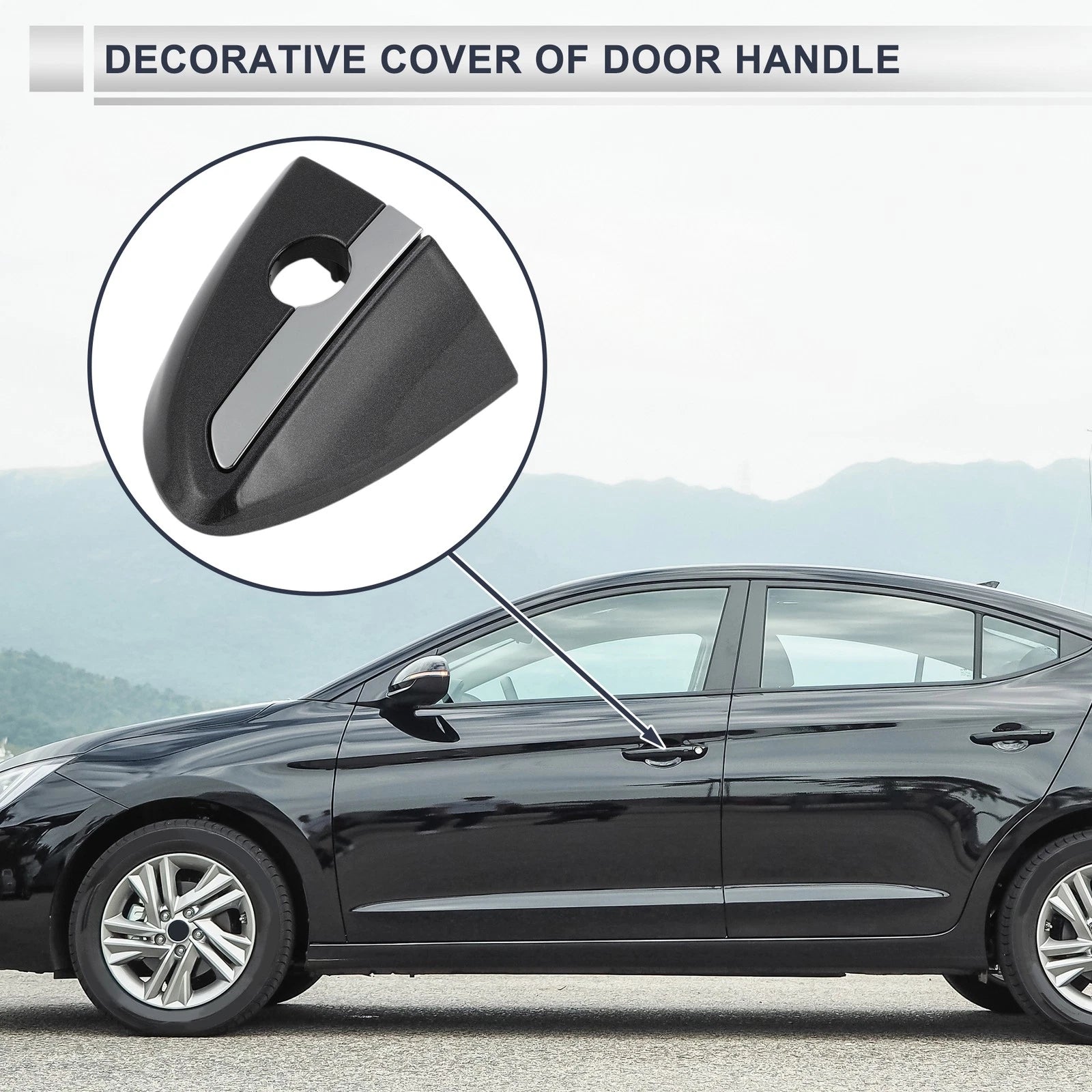 Front Left Door Handle Lock Cylinder Cover Replacement for Toyota Corolla (2014–2018) Gray