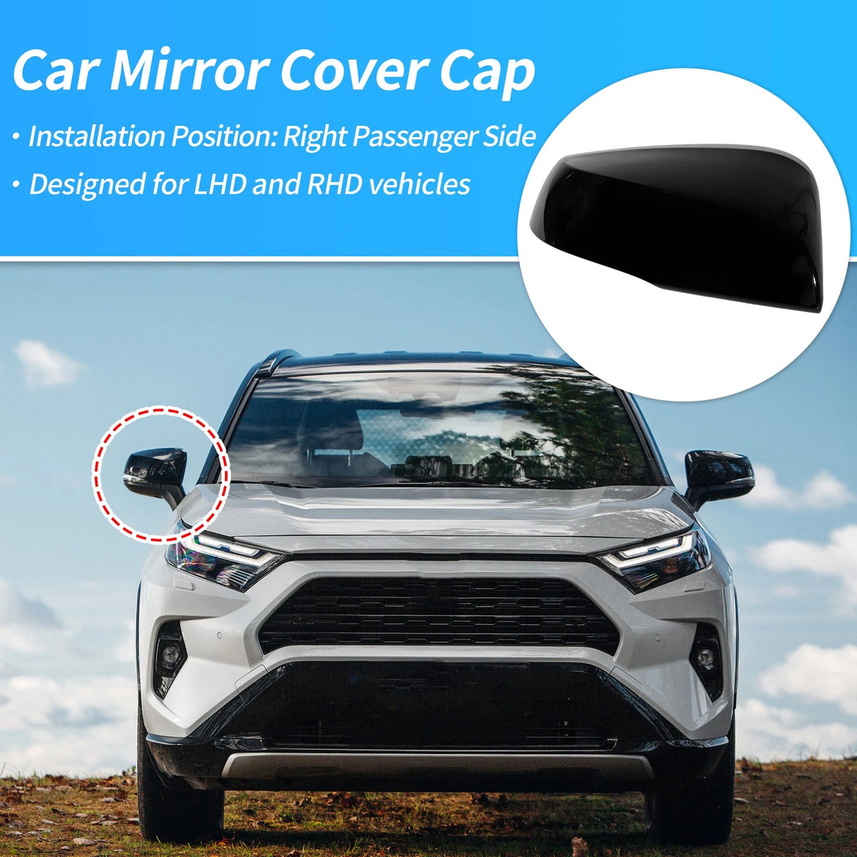 Car Mirror Cover Replacement for Toyota Hilux (2005–2015)