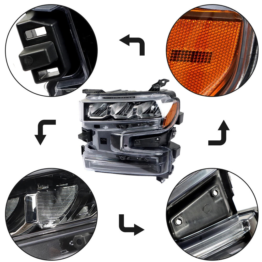 LED Headlight Assembly for Silverado 1500 (2019–2020) Left/Driver Side