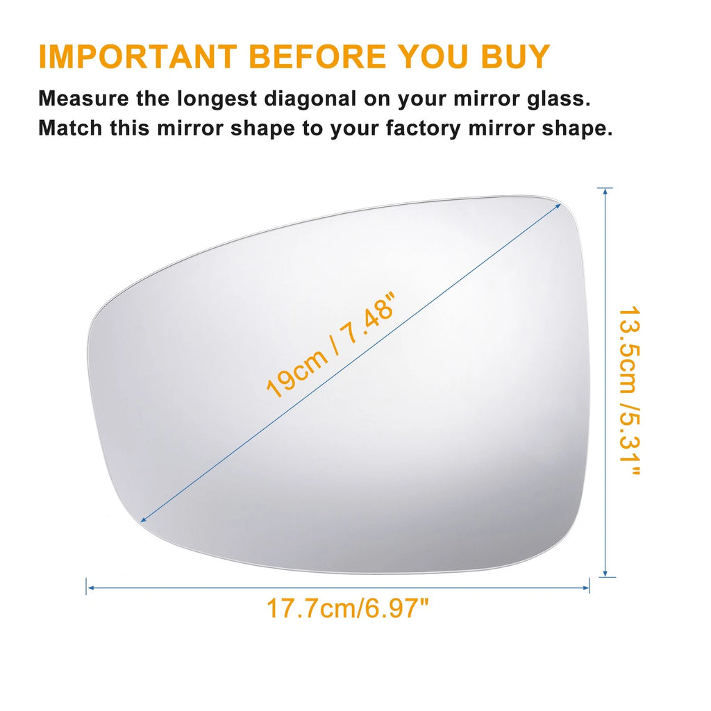 Left Side Mirror Glass with Heated Backing Plate for Mazda CX-5 (2013–2014)