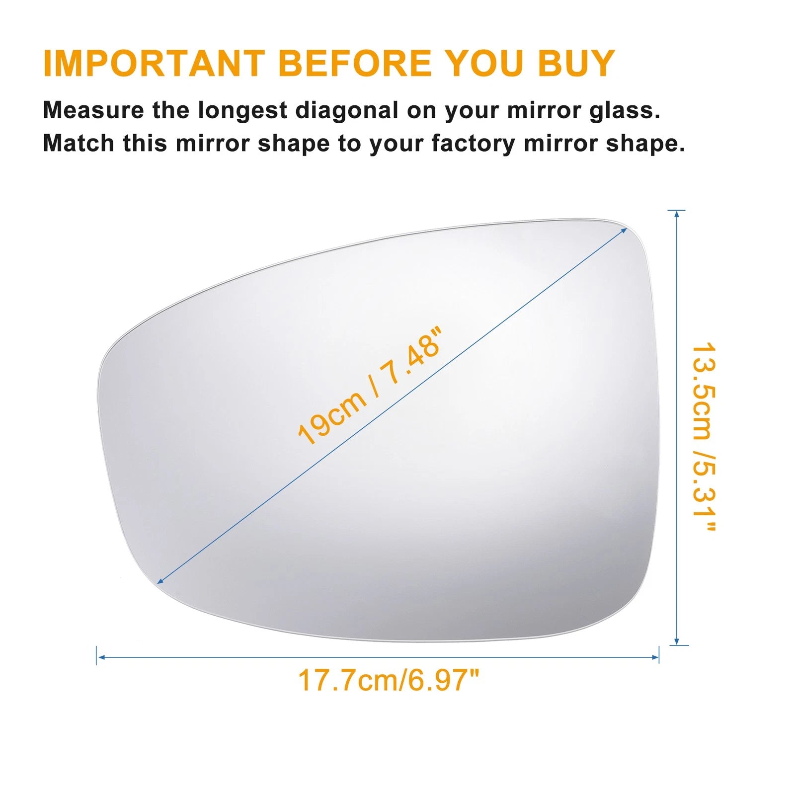 Left Side Mirror Glass with Heated Backing Plate for Mazda CX-5 (2013–2014)