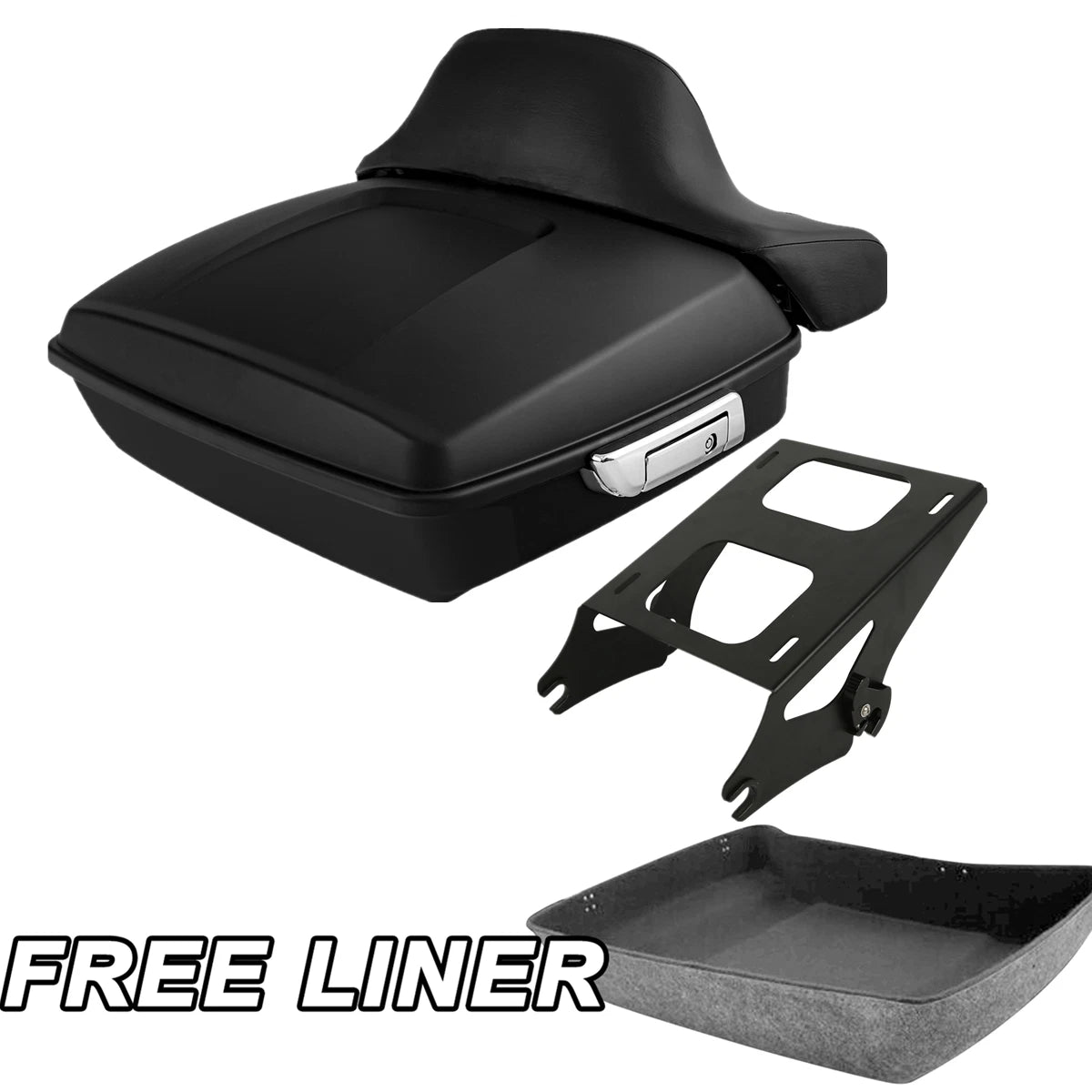 Trunk & Backrest Pad Mount Rack for Harley Touring (2014–2026) Matte Black