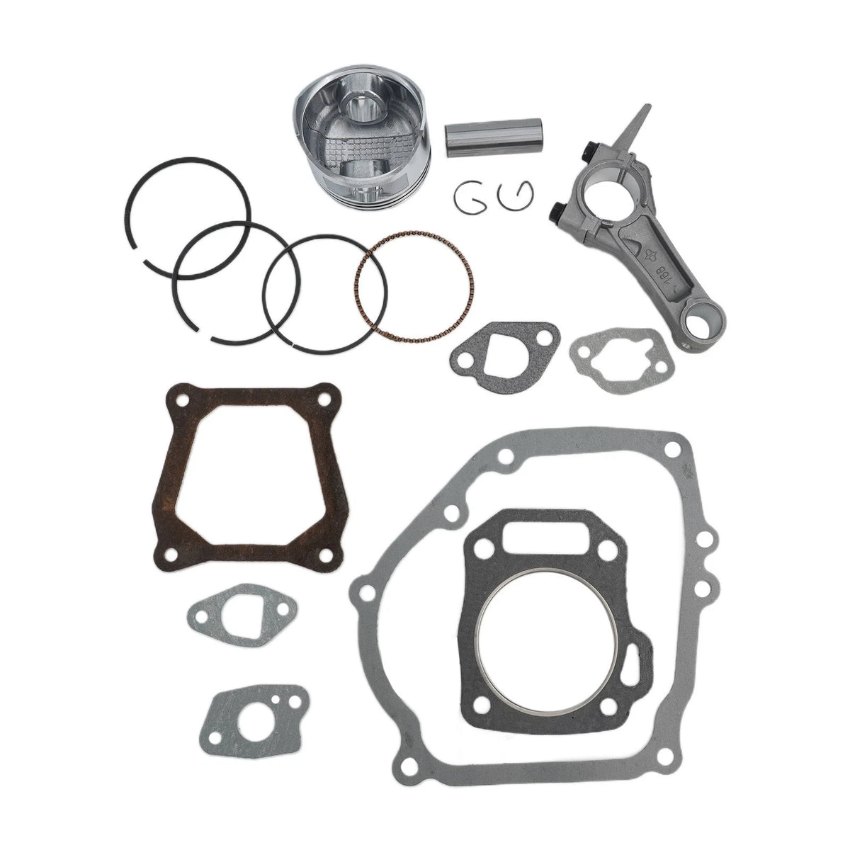 Piston Kit with Connecting Rod, Pin, Ring & Gasket Set for GX200 (2000–2023)