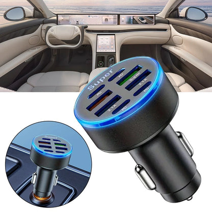 100W 8 Port Car Charger with Intelligent Protection for Universal Use