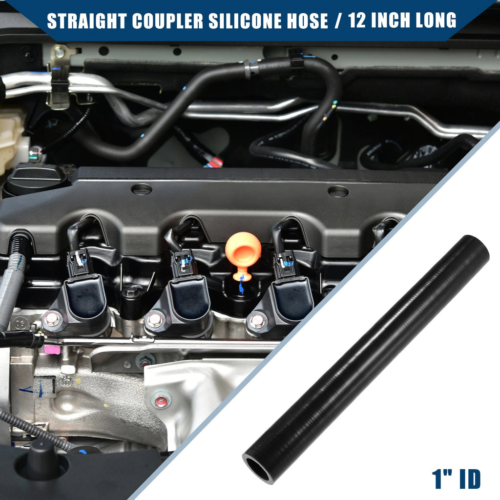 Silicone Coupler Hose for Car Intercooler 1" ID Black (Fits )